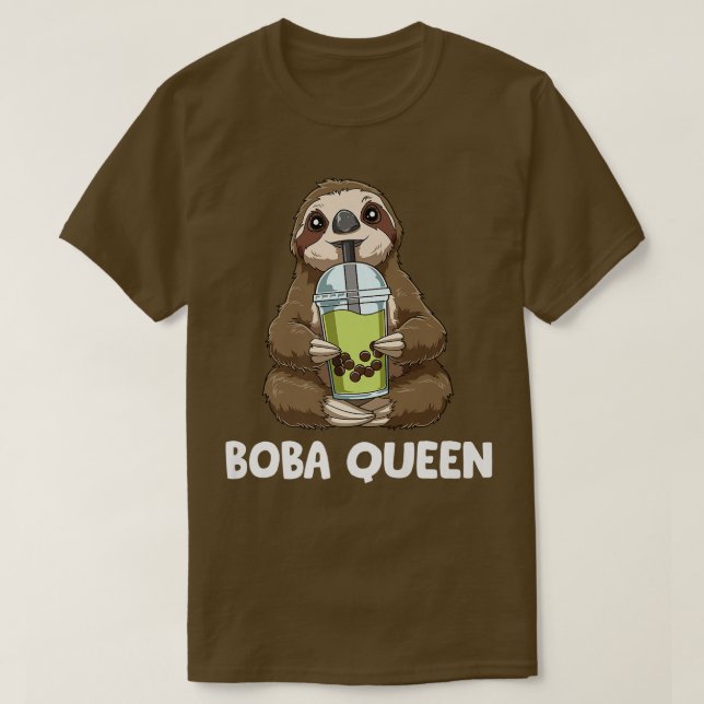 Kawaii Bubble Tea Queen - Sloth Boba Tea  1202 T-Shirt (Design Front)