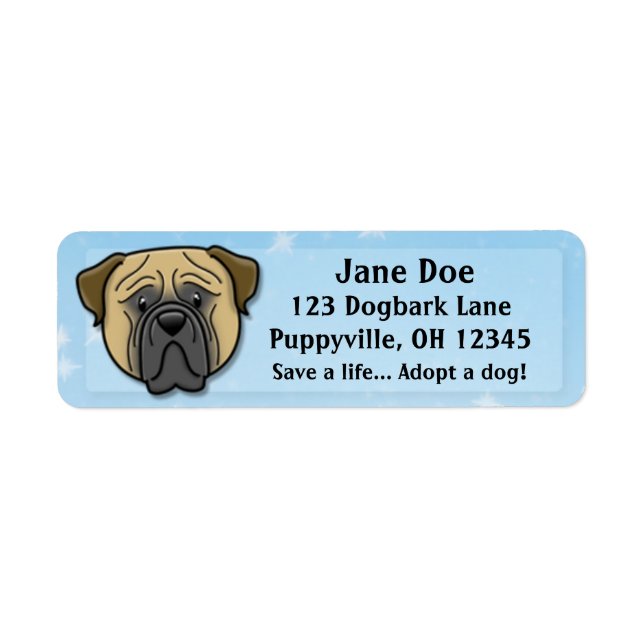 Kawaii Bullmastiff Label (Front)