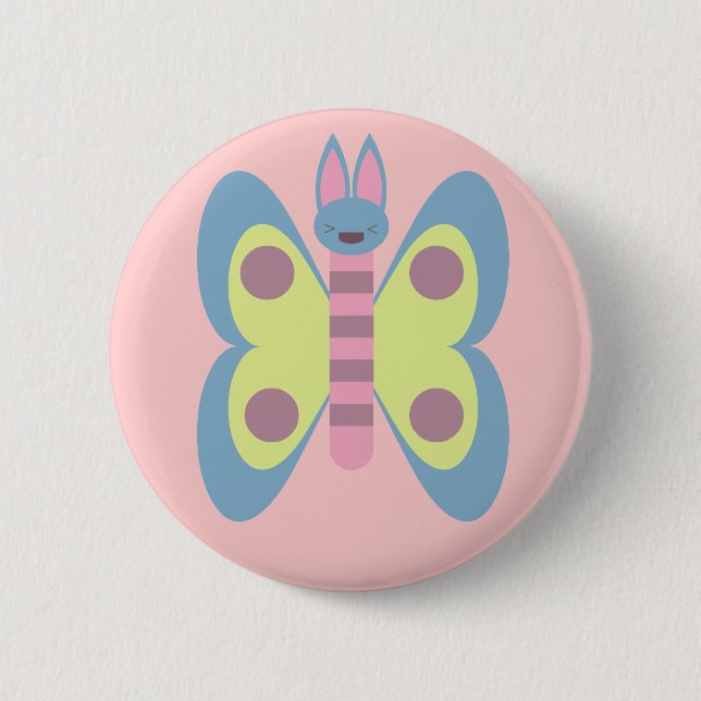 Kawaii Bunnerfly Bunny Butterfly Hybrid Adorable Button (Front)