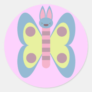 Kawaii Bunnerfly Bunny Butterfly Hybrid Adorable Classic Round Sticker