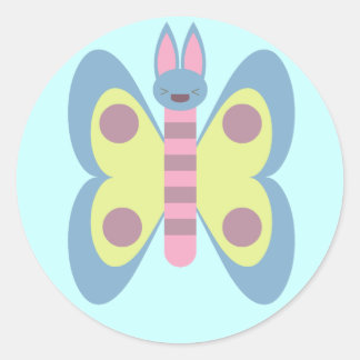 Kawaii Bunnerfly Bunny Butterfly Hybrid Adorable Classic Round Sticker