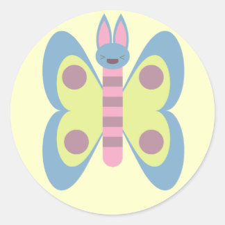 Kawaii Bunnerfly Bunny Butterfly Hybrid Adorable Classic Round Sticker