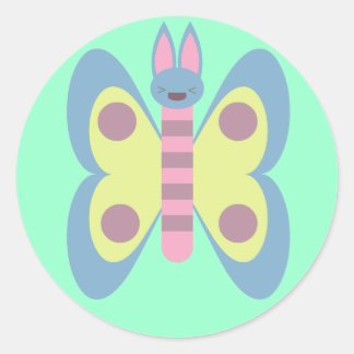 Kawaii Bunnerfly Bunny Butterfly Hybrid Adorable Classic Round Sticker