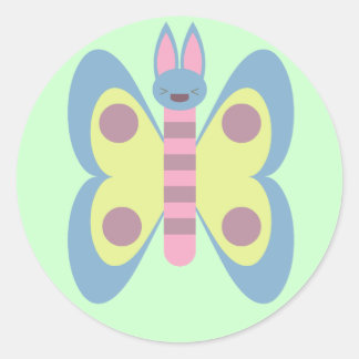 Kawaii Bunnerfly Bunny Butterfly Hybrid Adorable Classic Round Sticker