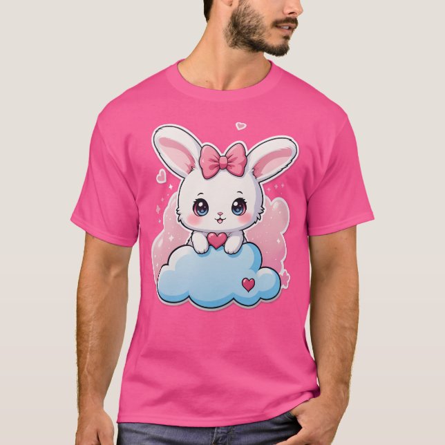 Kawaii Bunny  Cute Chibi Rabbit Art On T-Shirt (Front)
