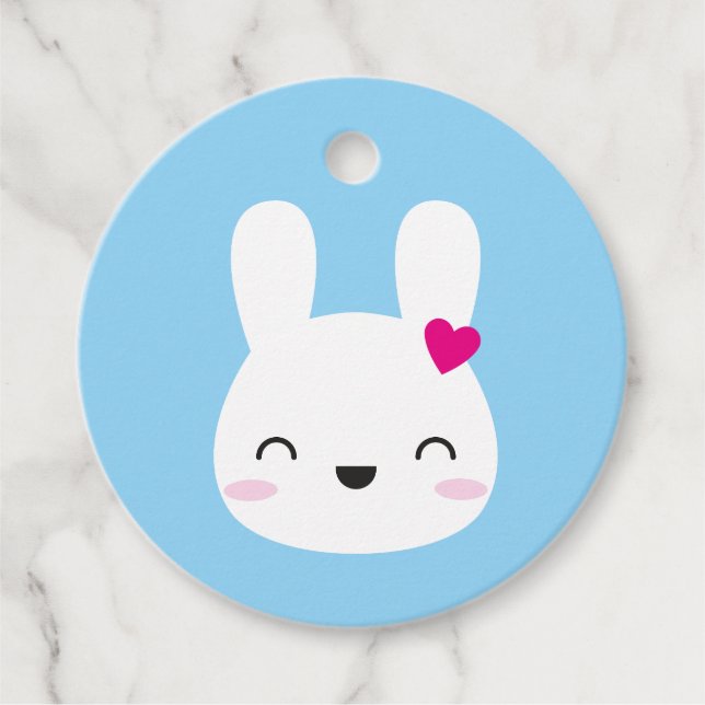 Kawaii Bunny Emotions Favor Tags (Front)