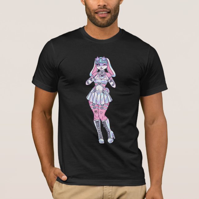 Kawaii Bunny Girl Pastel Furry T-Shirt (Front)