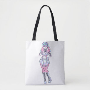 Kawaii Bunny Girl Pastel Furry Tote Bag