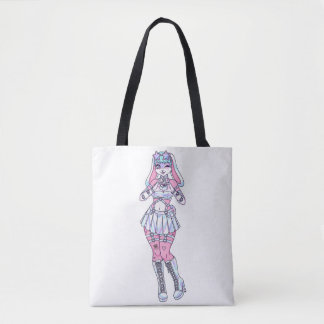 Kawaii Bunny Girl Pastel Furry Tote Bag