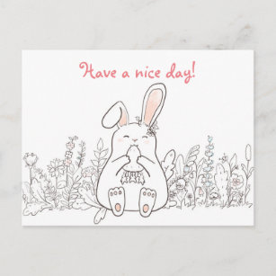 Kawaii Bunny/ Have A Nice Day Postcard