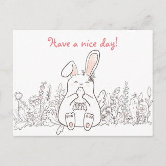 Kawaii Bunny/ Have A Nice Day Postcard