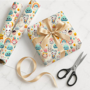 Kawaii Bunny Pastel Whimsical Gift Wrapping Paper