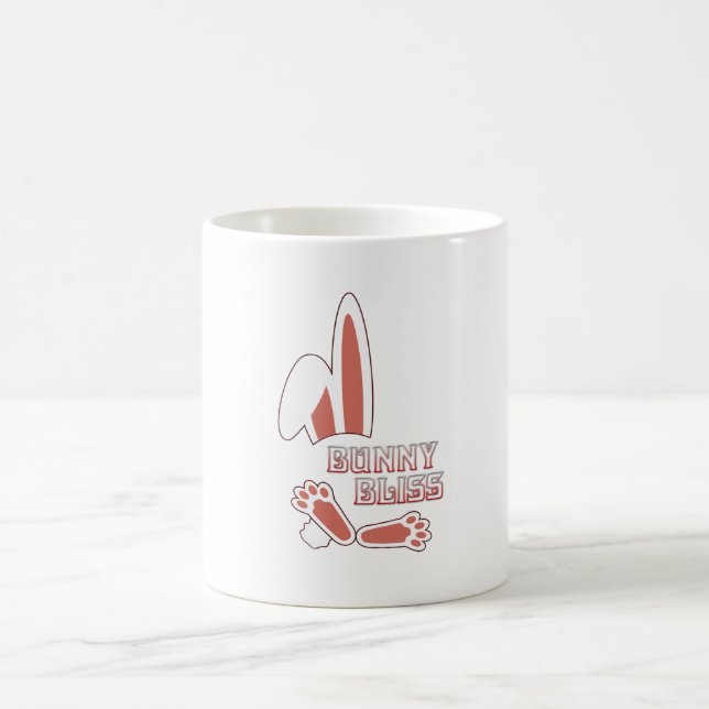 Kawaii Bunny Peek Coffee Mug (Center)