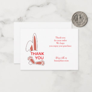 Kawaii Bunny Peek Thank You Note Card