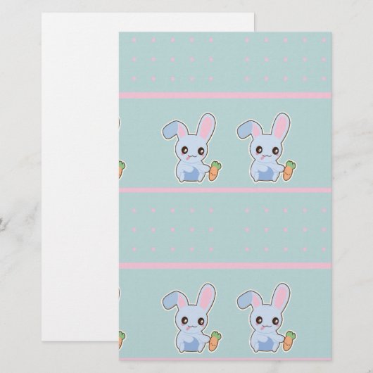 Kawaii Bunny pink mint accessories personalized (Front/Back)