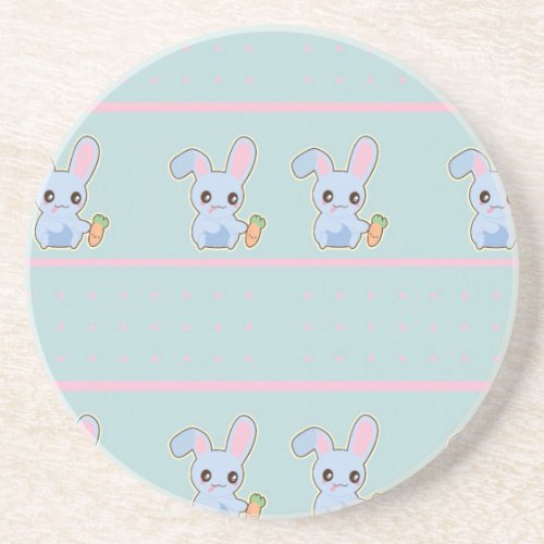 Kawaii Bunny pink mint accessories personalized Coaster