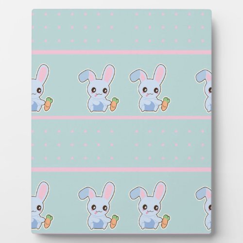 Kawaii Bunny pink mint accessories personalized Plaque