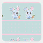 Kawaii Bunny pink mint accessories personalized Square Sticker