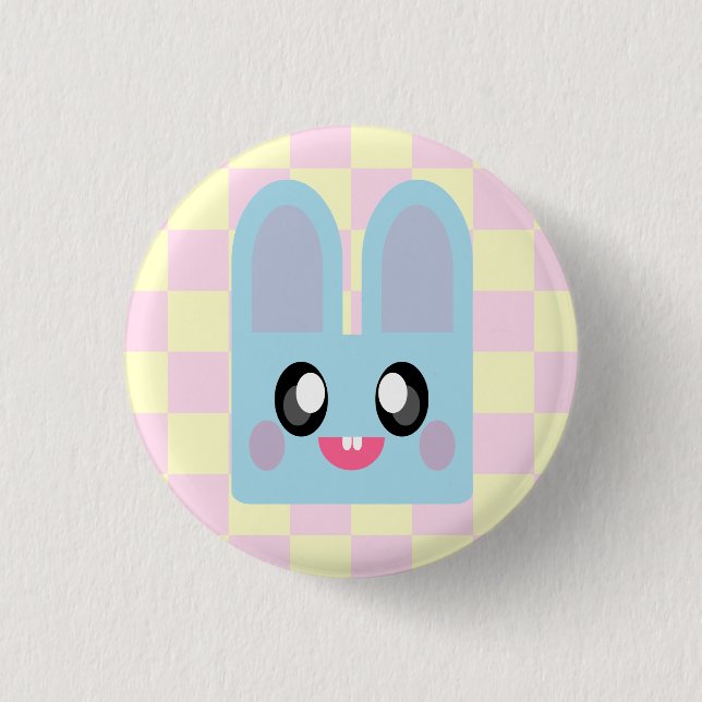 KAWAII BUNNY RABBIT CUDDLY EASTER ANIMAL SWEET BUTTON (Front)