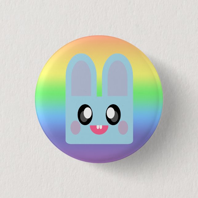 KAWAII BUNNY RABBIT CUDDLY EASTER ANIMAL SWEET BUTTON (Front)