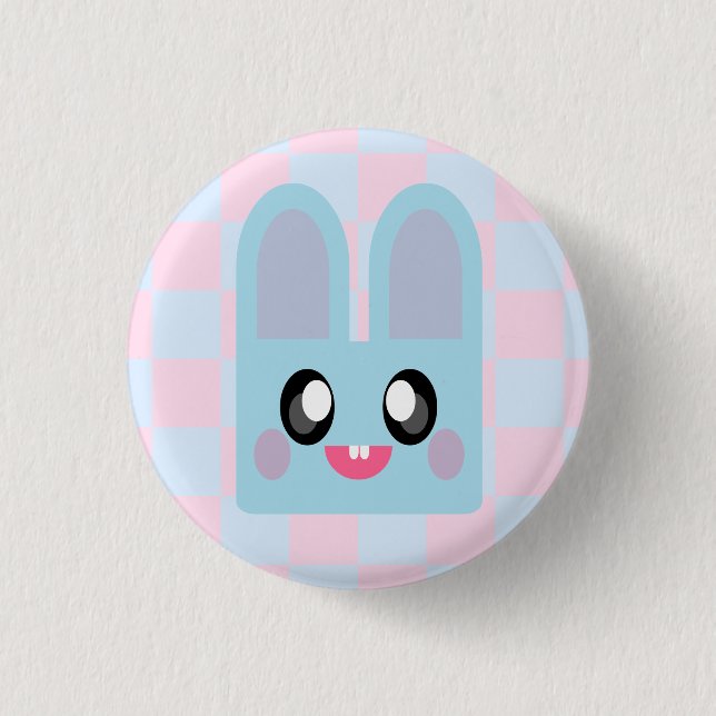 KAWAII BUNNY RABBIT CUDDLY EASTER ANIMAL SWEET BUTTON (Front)