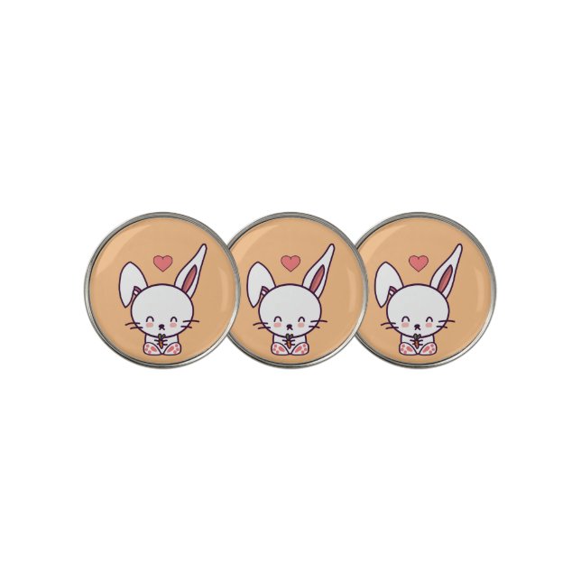 Kawaii Bunny Rabbit Golf Ball Marker (3 Up)