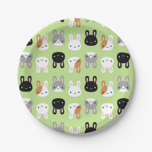 Kawaii Bunny Rabbits Paper Plates