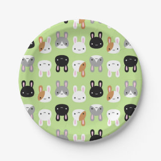 Kawaii Bunny Rabbits Paper Plates