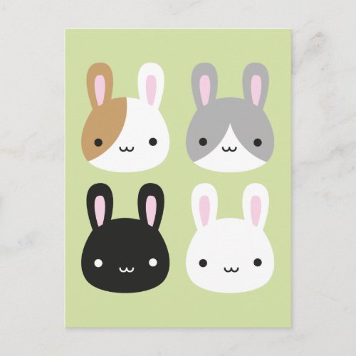Kawaii Bunny Rabbits Postcard