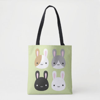 Kawaii Bunny Rabbits Reversible Tote Bag