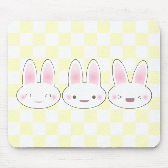 KAWAII BUNNY TRIO MOUSE PAD (Front)