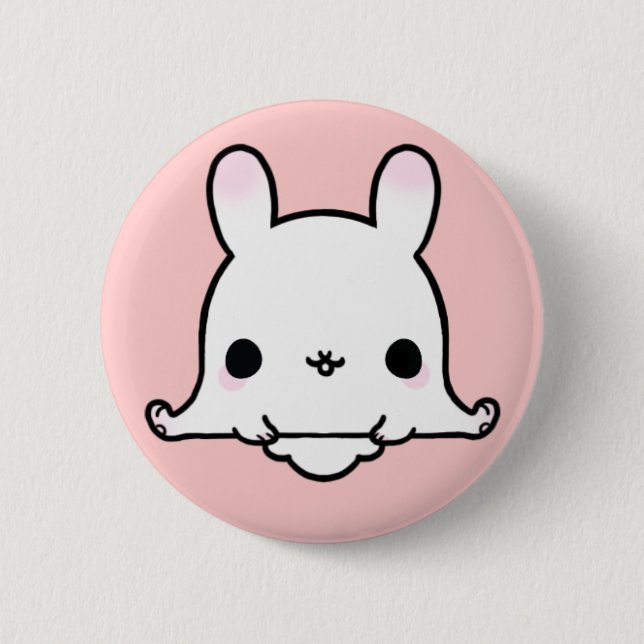 Kawaii Bunny (You change the Background!) Pinback Button (Front)