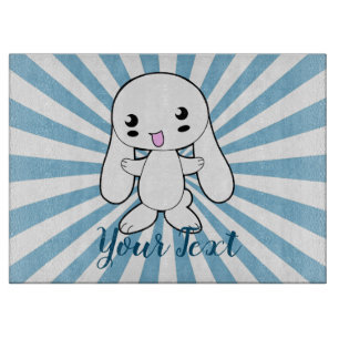 Kawaii Bunny's Hug Custom Cutting Board