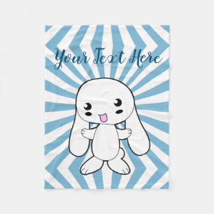 Kawaii Bunny's Hug Custom Fleece Blanket