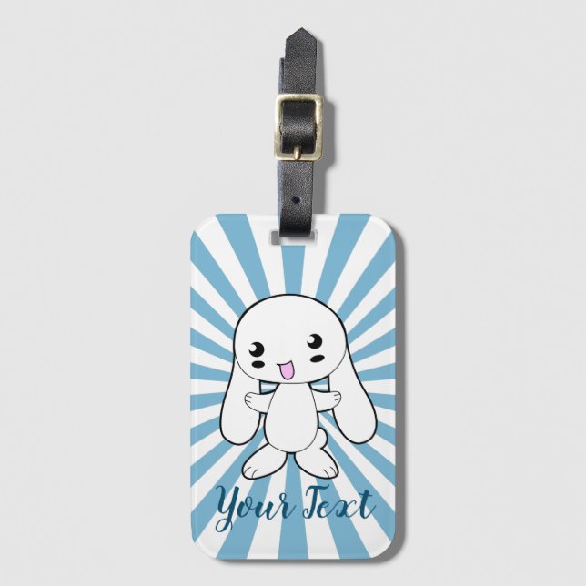Kawaii Bunny's Hug Custom Luggage Tag (Front Vertical)