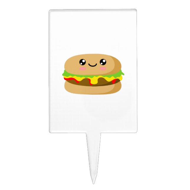 Kawaii Burger Cake Topper (Front)
