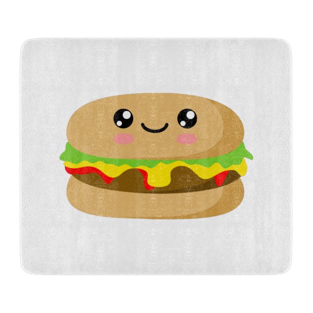 Kawaii Burger Cutting Board (Front)