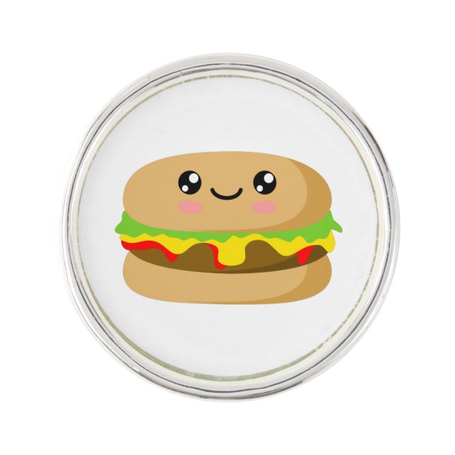 Kawaii Burger Lapel Pin (Front)