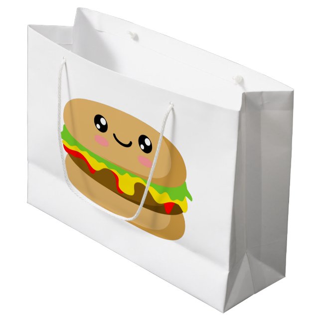 Kawaii Burger Large Gift Bag (Front Angled)