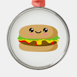 Kawaii Burger Metal Ornament