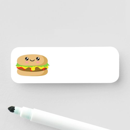 Kawaii Burger Name Tag