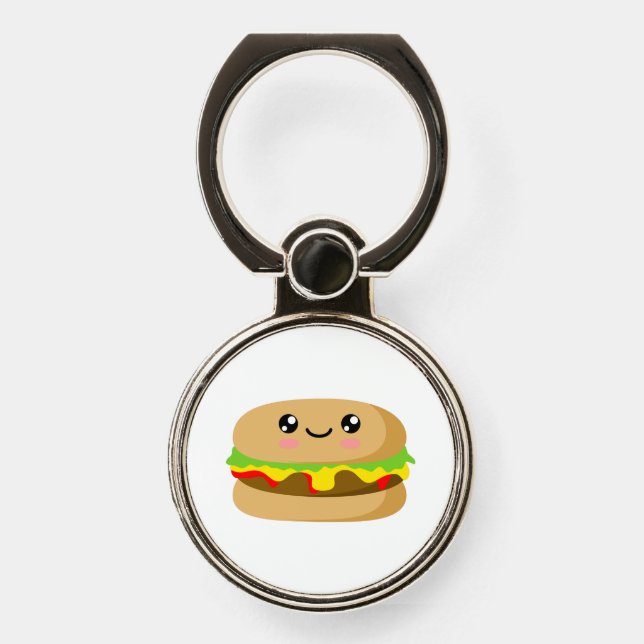 Kawaii Burger Phone Ring Stand (Front)