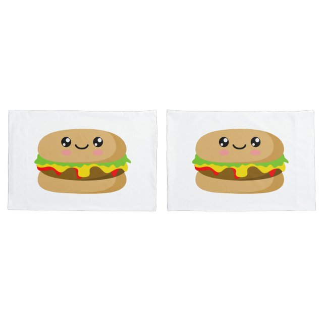 Kawaii Burger Pillow Case (Back-Set)