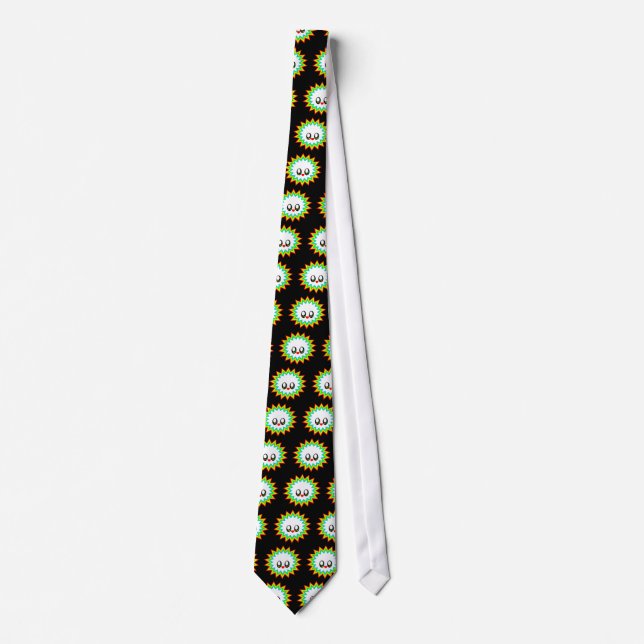 KAWAII BURST RAINBOW HAPPY FACE NECK TIE (Front)