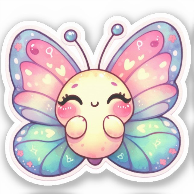 Kawaii Butterfly Sticker (Front)