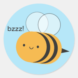 Kawaii Buzzy Bumble Bee Classic Round Sticker