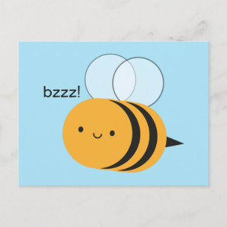 Kawaii Buzzy Bumble Bee Postcard