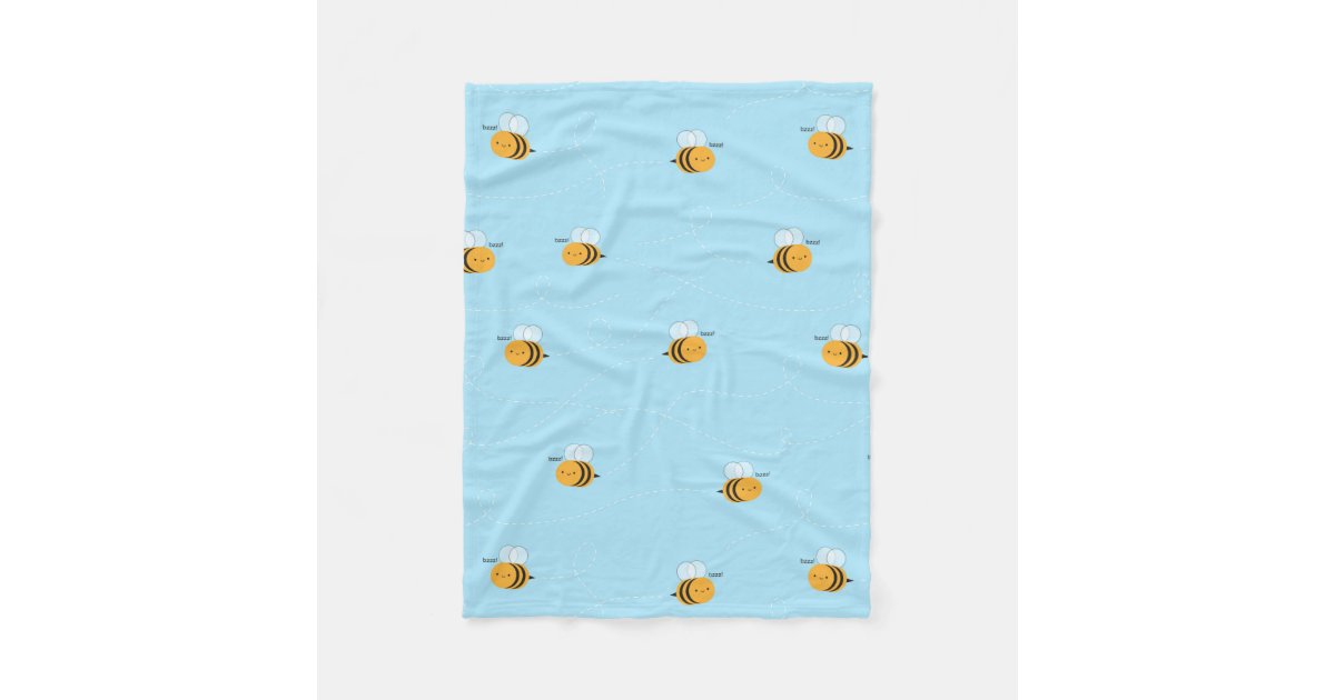 Kawaii Buzzy Bumble Bee Beach Towel by Marceline Smith