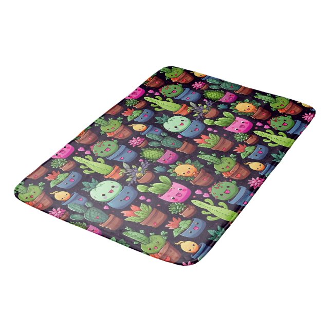 Kawaii Cactus Bath Mat (Angled)