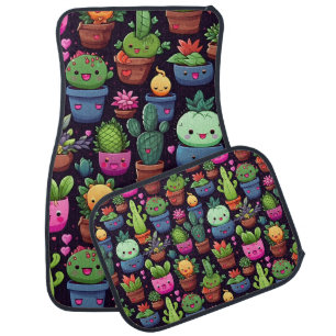 Kawaii Cactus Car Mats